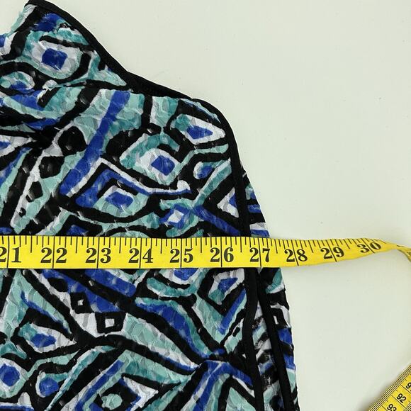 ECI New York Blouse Womens Large Blue Flutter Sleeve Costal Flowy Capsule - Picture 12 of 13